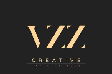 VZZ soyut harf logosu tasarımı. Bu logo üç soyut harf tarafından tasarlanmıştır..
