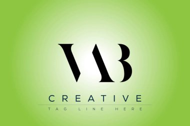 VAB soyut harf logosu tasarımı. Bu logo üç soyut harf tarafından tasarlanmıştır..