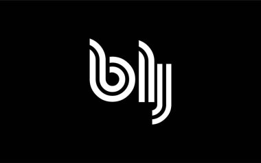 BLJ Yaratıcı Eşsiz Modern Harf Logosu Tasarımı. Benzersiz bir harf dizaynına sahip stilize logo, soyut minimalist estetik ve modern cazibe sunar.