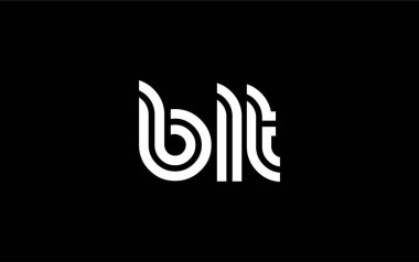 BLT Yaratıcı Eşsiz Modern Harf Logosu Tasarımı. Benzersiz bir harf dizaynına sahip stilize logo, soyut minimalist estetik ve modern cazibe sunar.