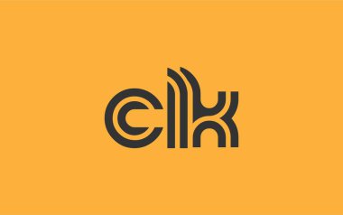 CLK Yaratıcı Eşsiz Modern Harf Logosu Tasarımı. Benzersiz bir harf dizaynına sahip stilize logo, soyut minimalist estetik ve modern cazibe sunar.