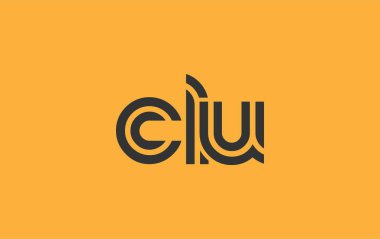 CLU Yaratıcı Eşsiz Modern Harf Logosu Tasarımı. Benzersiz bir harf dizaynına sahip stilize logo, soyut minimalist estetik ve modern cazibe sunar.