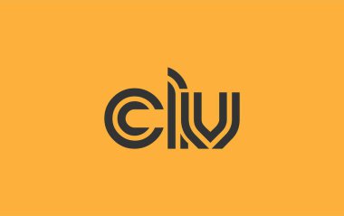 CLV Yaratıcı Eşsiz Modern Harf Logosu Tasarımı. Benzersiz bir harf dizaynına sahip stilize logo, soyut minimalist estetik ve modern cazibe sunar.