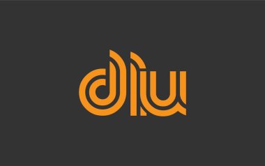 DLU Yaratıcı Eşsiz Modern Harf Logosu Tasarımı. Benzersiz bir harf dizaynına sahip stilize logo, soyut minimalist estetik ve modern cazibe sunar.