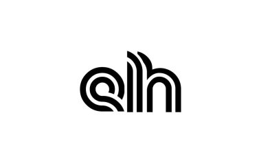 ELH Yaratıcı Eşsiz Modern Harf Logosu Tasarımı. Benzersiz bir harf dizaynına sahip stilize logo, soyut minimalist estetik ve modern cazibe sunar.