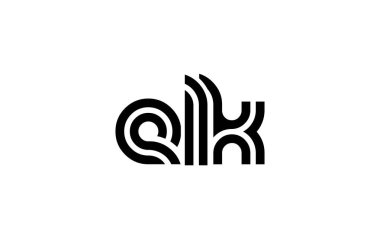 ELK Yaratıcı Eşsiz Modern Harf Logosu Tasarımı. Benzersiz bir harf dizaynına sahip stilize logo, soyut minimalist estetik ve modern cazibe sunar.