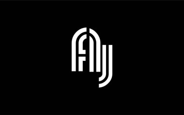 FLJ Yaratıcı Eşsiz Modern Harf Logosu Tasarımı. Benzersiz bir harf dizaynına sahip stilize logo, soyut minimalist estetik ve modern cazibe sunar.