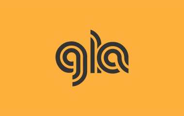 GLA Yaratıcı Eşsiz Modern Harf Logosu Tasarımı. Benzersiz bir harf dizaynına sahip stilize logo, soyut minimalist estetik ve modern cazibe sunar.