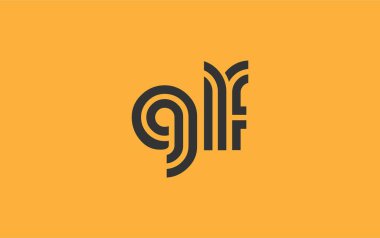 GLF Yaratıcı Eşsiz Modern Harf Logosu Tasarımı. Benzersiz bir harf dizaynına sahip stilize logo, soyut minimalist estetik ve modern cazibe sunar.