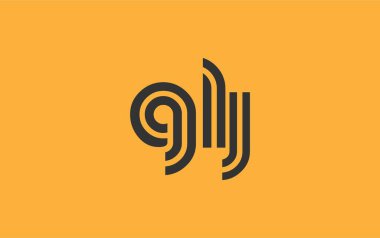 GLJ Yaratıcı Eşsiz Modern Harf Logosu Tasarımı. Benzersiz bir harf dizaynına sahip stilize logo, soyut minimalist estetik ve modern cazibe sunar.