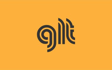 GLT Yaratıcı Eşsiz Modern Harf Logosu Tasarımı. Benzersiz bir harf dizaynına sahip stilize logo, soyut minimalist estetik ve modern cazibe sunar.