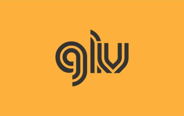 GLV Yaratıcı Eşsiz Modern Harf Logosu Tasarımı. Benzersiz bir harf dizaynına sahip stilize logo, soyut minimalist estetik ve modern cazibe sunar.