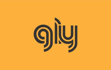 GLY Yaratıcı Eşsiz Modern Harf Logosu Tasarımı. Benzersiz bir harf dizaynına sahip stilize logo, soyut minimalist estetik ve modern cazibe sunar.