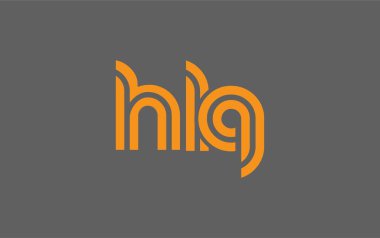 HLQ Yaratıcı Eşsiz Modern Harf Logosu Tasarımı. Benzersiz bir harf dizaynına sahip stilize logo, soyut minimalist estetik ve modern cazibe sunar.