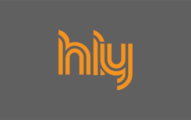 HLY Yaratıcı Eşsiz Modern Harf Logosu Tasarımı. Benzersiz bir harf dizaynına sahip stilize logo, soyut minimalist estetik ve modern cazibe sunar.
