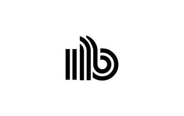 ILB Yaratıcı Eşsiz Modern Harf Logosu Tasarımı. Benzersiz bir harf dizaynına sahip stilize logo, soyut minimalist estetik ve modern cazibe sunar.