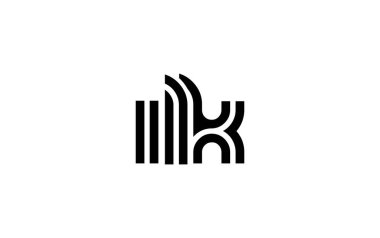 ILK Yaratıcı Eşsiz Modern Harf Logosu Tasarımı. Benzersiz bir harf dizaynına sahip stilize logo, soyut minimalist estetik ve modern cazibe sunar.