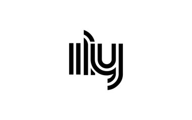 ILY Yaratıcı Eşsiz Modern Harf Logosu Tasarımı. Benzersiz bir harf dizaynına sahip stilize logo, soyut minimalist estetik ve modern cazibe sunar.