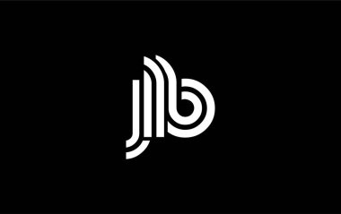 JLB Yaratıcı Eşsiz Modern Harf Logosu Tasarımı. Benzersiz bir harf dizaynına sahip stilize logo, soyut minimalist estetik ve modern cazibe sunar.