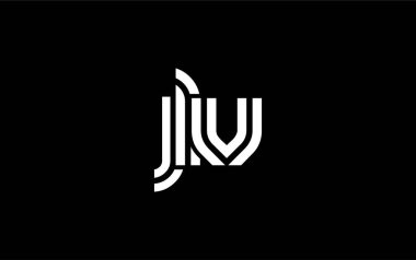 JLV Yaratıcı Eşsiz Modern Harf Logosu Tasarımı. Benzersiz bir harf dizaynına sahip stilize logo, soyut minimalist estetik ve modern cazibe sunar.
