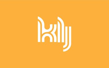 KLJ Yaratıcı Eşsiz Modern Harf Logosu Tasarımı. Benzersiz bir harf dizaynına sahip stilize logo, soyut minimalist estetik ve modern cazibe sunar.