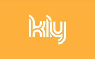 KLY Yaratıcı Eşsiz Modern Harf Logosu Tasarımı. Benzersiz bir harf dizaynına sahip stilize logo, soyut minimalist estetik ve modern cazibe sunar.