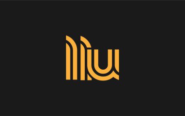 LLU Yaratıcı Eşsiz Modern Harf Logosu Tasarımı. Benzersiz bir harf dizaynına sahip stilize logo, soyut minimalist estetik ve modern cazibe sunar.