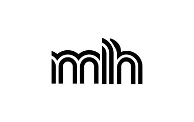 MLH Yaratıcı Eşsiz Modern Harf Logosu Tasarımı. Benzersiz bir harf dizaynına sahip stilize logo, soyut minimalist estetik ve modern cazibe sunar.