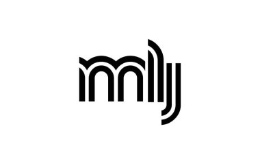MLJ Yaratıcı Eşsiz Modern Harf Logosu Tasarımı. Benzersiz bir harf dizaynına sahip stilize logo, soyut minimalist estetik ve modern cazibe sunar.