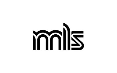 MLS Yaratıcı Eşsiz Modern Harf Logosu Tasarımı. Benzersiz bir harf dizaynına sahip stilize logo, soyut minimalist estetik ve modern cazibe sunar.