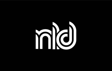 NLD Yaratıcı Eşsiz Modern Harf Logosu Tasarımı. Benzersiz bir harf dizaynına sahip stilize logo, soyut minimalist estetik ve modern cazibe sunar.