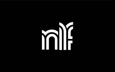 NLF Yaratıcı Eşsiz Modern Harf Logosu Tasarımı. Benzersiz bir harf dizaynına sahip stilize logo, soyut minimalist estetik ve modern cazibe sunar.