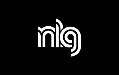 NLG Yaratıcı Eşsiz Modern Harf Logosu Tasarımı. Benzersiz bir harf dizaynına sahip stilize logo, soyut minimalist estetik ve modern cazibe sunar.