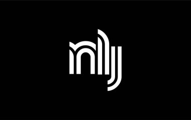 NLJ Yaratıcı Eşsiz Modern Harf Logosu Tasarımı. Benzersiz bir harf dizaynına sahip stilize logo, soyut minimalist estetik ve modern cazibe sunar.