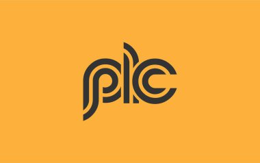 PLC Yaratıcı Eşsiz Modern Harf Logosu Tasarımı. Benzersiz bir harf dizaynına sahip stilize logo, soyut minimalist estetik ve modern cazibe sunar.