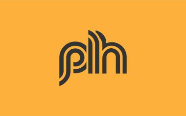 PLH Yaratıcı Eşsiz Modern Harf Logosu Tasarımı. Benzersiz bir harf dizaynına sahip stilize logo, soyut minimalist estetik ve modern cazibe sunar.