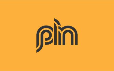 PLN Yaratıcı Eşsiz Modern Harf Logosu Tasarımı. Benzersiz bir harf dizaynına sahip stilize logo, soyut minimalist estetik ve modern cazibe sunar.