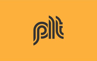 PLT Yaratıcı Eşsiz Modern Harf Logosu Tasarımı. Benzersiz bir harf dizaynına sahip stilize logo, soyut minimalist estetik ve modern cazibe sunar.