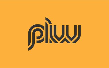 PLW Yaratıcı Eşsiz Modern Harf Logosu Tasarımı. Benzersiz bir harf dizaynına sahip stilize logo, soyut minimalist estetik ve modern cazibe sunar.