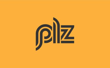 PLZ Yaratıcı Eşsiz Modern Harf Logosu Tasarımı. Benzersiz bir harf dizaynına sahip stilize logo, soyut minimalist estetik ve modern cazibe sunar.