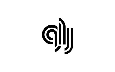 QLJ Yaratıcı Eşsiz Modern Harf Logosu Tasarımı. Benzersiz bir harf dizaynına sahip stilize logo, soyut minimalist estetik ve modern cazibe sunar.