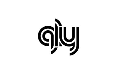 QLY Yaratıcı Eşsiz Modern Harf Logosu Tasarımı. Benzersiz bir harf dizaynına sahip stilize logo, soyut minimalist estetik ve modern cazibe sunar.