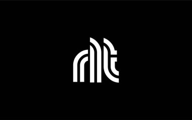 RLT Yaratıcı Eşsiz Modern Harf Logosu Tasarımı. Benzersiz bir harf dizaynına sahip stilize logo, soyut minimalist estetik ve modern cazibe sunar.