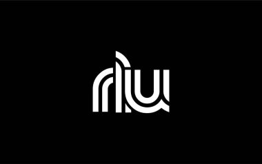 RLU Yaratıcı Eşsiz Modern Harf Logosu Tasarımı. Benzersiz bir harf dizaynına sahip stilize logo, soyut minimalist estetik ve modern cazibe sunar.