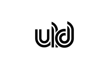 ULD Yaratıcı Eşsiz Modern Harf Logosu Tasarımı. Benzersiz bir harf dizaynına sahip stilize logo, soyut minimalist estetik ve modern cazibe sunar.