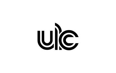ULC Yaratıcı Eşsiz Modern Harf Logosu Tasarımı. Benzersiz bir harf dizaynına sahip stilize logo, soyut minimalist estetik ve modern cazibe sunar.
