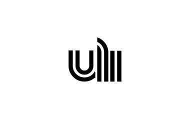ULI Yaratıcı Eşsiz Modern Harf Logosu Tasarımı. Benzersiz bir harf dizaynına sahip stilize logo, soyut minimalist estetik ve modern cazibe sunar.