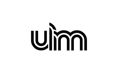 ULM Yaratıcı Eşsiz Modern Harf Logosu Tasarımı. Benzersiz bir harf dizaynına sahip stilize logo, soyut minimalist estetik ve modern cazibe sunar.