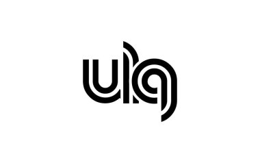 ULQ Yaratıcı Eşsiz Modern Harf Logosu Tasarımı. Benzersiz bir harf dizaynına sahip stilize logo, soyut minimalist estetik ve modern cazibe sunar.