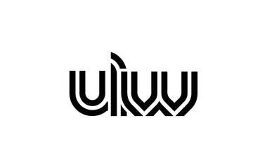 ULW Yaratıcı Eşsiz Modern Harf Logosu Tasarımı. Benzersiz bir harf dizaynına sahip stilize logo, soyut minimalist estetik ve modern cazibe sunar.